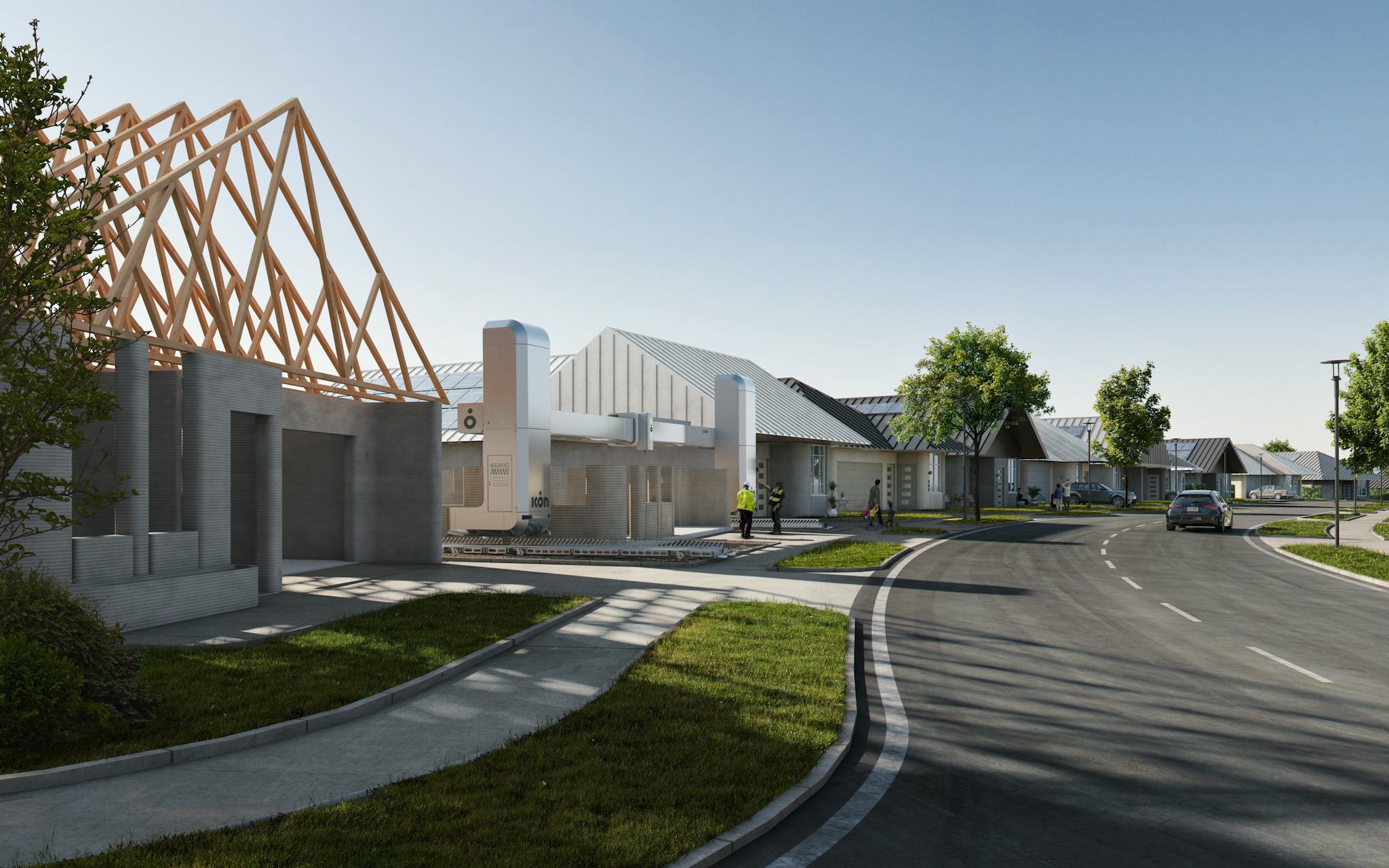 A STREET LEVEL CONCEPT RENDER OF THE GENESIS COLLECTION AT WOLF RANCH.